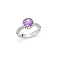 Anello Miluna Donna Unica Colibrì in Argento Ametista LID4027 - LID4027